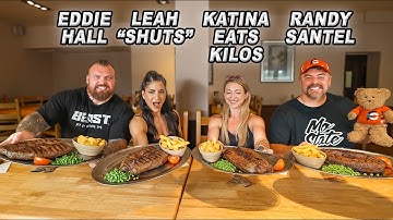 "Titanic" English Steak Challenge w/ @KatinaEatsKilos vs Team UK @eddiehallwsm and @LeahShutkever