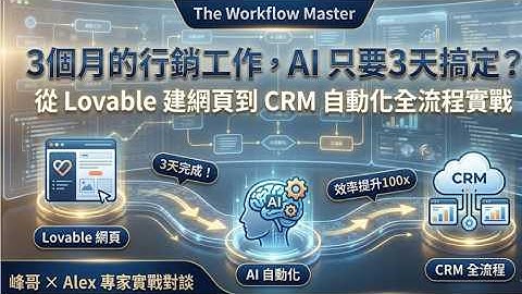 3個月的行銷工作，AI 只要3天搞定？從 Lovable 建網頁到 CRM 自動化全流程實戰