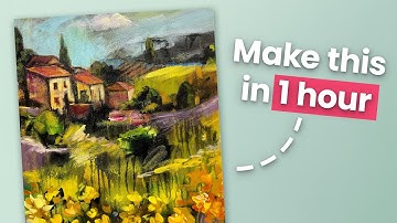 Paint a BEAUTIFUL Abstract Landscape in 1 Hour (Live Workshop)