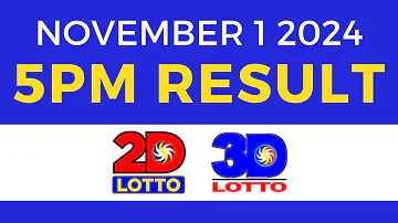 5pm Lotto Result Today November 1 2024 | PCSO Swertres Ez2