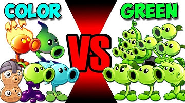 Team COLOR PEA vs GREEN PEA Battlez - Who Will Win? - Pvz 2 Team Plant vs Team Plant