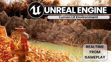 Unreal Engine Realtime Gameplay | Autumn Forest Game Level with Lumen and Nanite