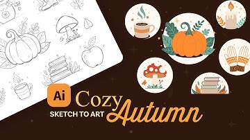 From Sketch to Cozy Autumn Icons | Adobe Illustrator Tutorial ✨