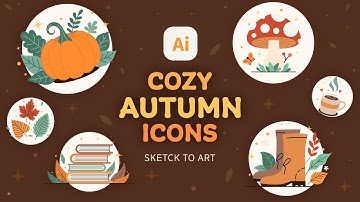 Cozy Autumn Icons Step by Step 🎨 | Adobe Illustrator Tutorial