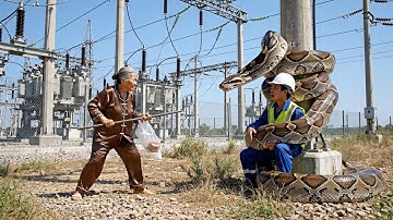 Electrician Rescued from Giant Python After Puppies Alert Heroic Woman