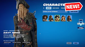 Fortnite x Pirates of the Caribbean Skins + All Cosmetics (Jack Sparrow, Davy Jones and more)