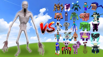 SCP-096 (Shy Guy) vs All Minecraft Bosses - Minecraft Mob Battle