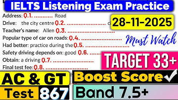 IELTS Listening Practice Test 2025 with Answers | Recent Exam 28.11.2025