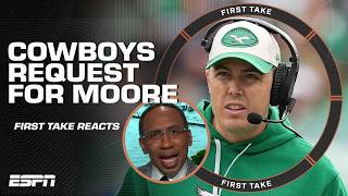 🚨 BREAKING 🚨 Cowboys REQUEST to interview Eagles OC Kellen Moore for HC vacancy 👀 | First Take