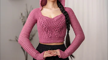 How to Crochet: Sweetheart Cropped Hoodie | Pattern & Tutorial DIY