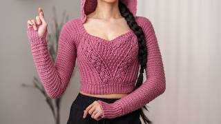 How to Crochet: Sweetheart Cropped Hoodie | Pattern & Tutorial DIY