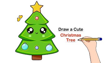 Draw A Cute Christmas Tree Easy 🎅 | Step-by-Step Christmas Tree Drawing Tutorial! ✍️ | Cute Drawings