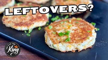 Leftovers? MAKE THESE Cheesy Potato Cakes with Leftover Mashed Potatoes - Easy Griddle Side Dish!