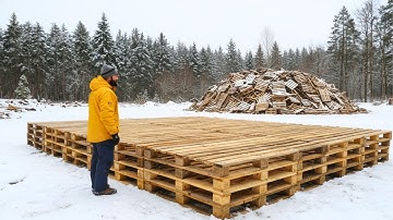 Man Builds a Cabin with ABANDONED PALLETS in the Middle of the Forest | by @lesnoy_craft8607