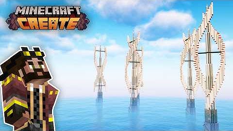 I built an OFFSHORE WIND FARM in Minecraft Create Mod! (#5)