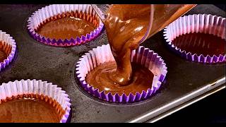 Chocolate muffins with cherry filling – perfect for Halloween and other holidays!