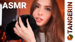 ASMR Fluffy Mic Scratching, Ear Massage & Inaudible Whispering | Tangerin