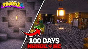 I Survived 100 Days in HARDCORE FTB STONEBLOCK 4!