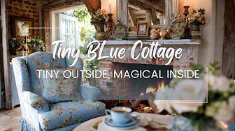 Step Inside a Tiny Blue English Cottage Filled with Vintage Shabby Chic Treasures