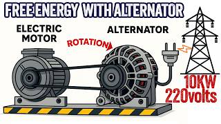 Infinite Energy Generator with a Car Alternator🔋⚡220 Volts-10KW