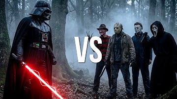 Darth Vader vs. Freddy, Jason, Michael, Ghostface || Wie zou er winnen?