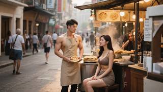 攤煎餅小夥從惡霸手中救下女總裁，女總裁瞬間愛上並閃婚，婚後發現煎餅小夥竟是首富!#擺攤創業