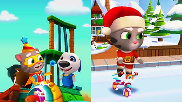 Talking Tom Hero Dash vs Talking Tom Gold Run - Gameplay Walkthrough