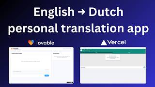 Personal App for English to Dutch translation using AI tools | V0 and Lovable