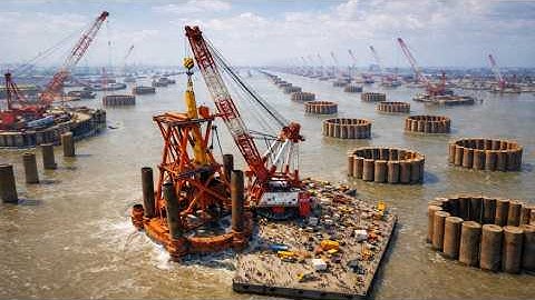 Padma Bridge underwater pile cage drop is insane. Bridge construction & mega engineering