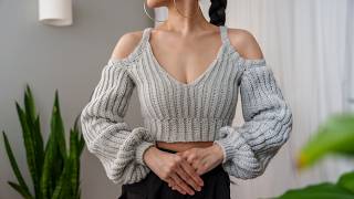 How to Crochet: Balloon Sleeve Cropped Sweater | Pattern & Tutorial DIY