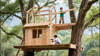 Two Men Build a 2 Story Tree House | Full Project | @menyatudialam