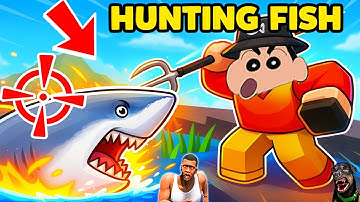 SHINCHAN NOOB vs PRO vs HACKER in SPEAR FISHING ROBLOX with FRANKLIN & CHOP | DREAM SQUAD