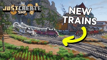 I Connected my MEGA Base with TRAINS in Minecraft Create Mod