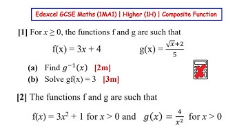 Composite Functions | Edexcel IAL | IGCSE Math | No Calculator Questions with Step-by-Step Solutions