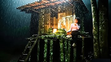 Survival skills in the wild - Building a bamboo house in the wilderness