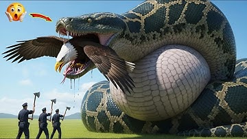 Incredible Wildlife Rescue: Team Saves Eagle from Massive Python Attack