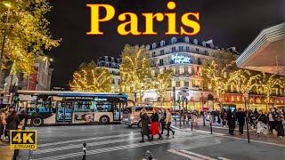 Paris,France🇫🇷-4K HDR Walking Tour-November 2024 | Christmas Walk 2024 | Paris 4K | A Walk In Paris