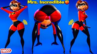 Fortnite Mrs Incredible Skin Showcase Thicc 🍑😍Top Tiktok Emotes & Dances😘New Hot Elastigirl  Collab😜