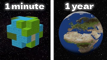 1 Minute Vs. 1 Hour Vs. 1 Year Earth Building Challenge In Minecraft