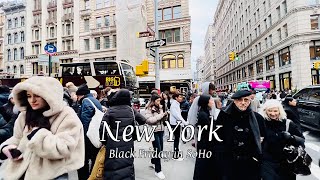 [4K] 'NYC Christmas Walk Black Friday in SoHo🛍' Busy shopping crowds everywhere! #nyc #blackfriday