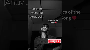 Jo Tum Mere Ho |Anuv Jain | Guitar Cover