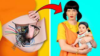 Muñeca Del Juego Del Calamar vs Barbie vs Bratz || Hacks Geniales De Embarazo
