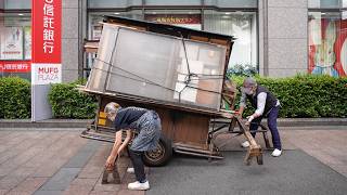 Japanese Yatai Fukuoka Tenjin A traditional tempura stall run by a female owner for over 60 years