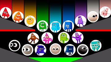 20 COLORBLOCKS Marble Race In Algodoo - Who will Be The CHAMPION?