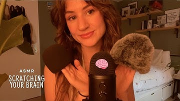 Mic Scratching ASMR (bare mic, foam & fluffy cover) 🧠✨ | tingly brain massage & cozy vibes