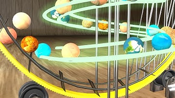3D Wheel simulator and marble racing w Solar System #animation #simulator #solarsystem