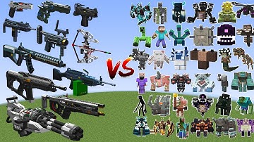 TaCZ Gun VS All the Strongest Bosses: Wither Storm,Herobrine,Warden....