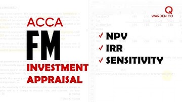ACCA FM | Investment Appraisal | WARDEN CO | Full Question | 20 Marks