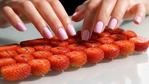 Typing & Cutting Unique Keyboards AI ASMR Video | Oddly Satisfying Planet & Strawberry Keys 🍓🌍