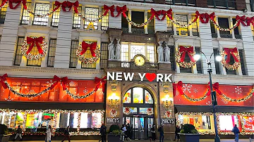 [4K]🇺🇸 NYC Christmas Walk : Macy's, Bryant Park's Winter Village🎄Diner at La Pecora Bianca🍝2024